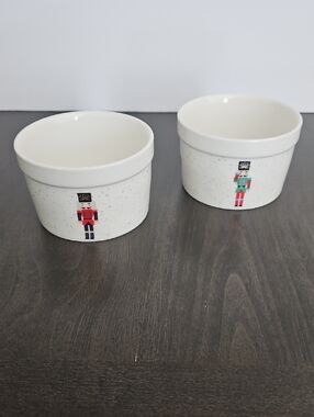 White Nutcracker Stoneware Ramekins - Set of 2